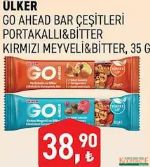ÜLKER GO AHEAD BAR ÇEŞİTLERİ 35 G fiyat ve kampanya bilgisi